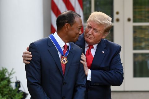 A month after winning the Masters, Woods received the nation's highest civilian honor, the Presidential Medal of Freedom, from President Donald Trump.