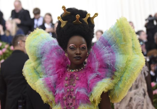 Having wowed onlookers at the Met Gala red carpets in 2016 and 2017, Lupita Nyong'o missed last year's event due to clashing commitments at Cannes Film Festival. She returned with a bang this year, sporting a colorful custom Versace outfit paired with Bulgari jewelry.