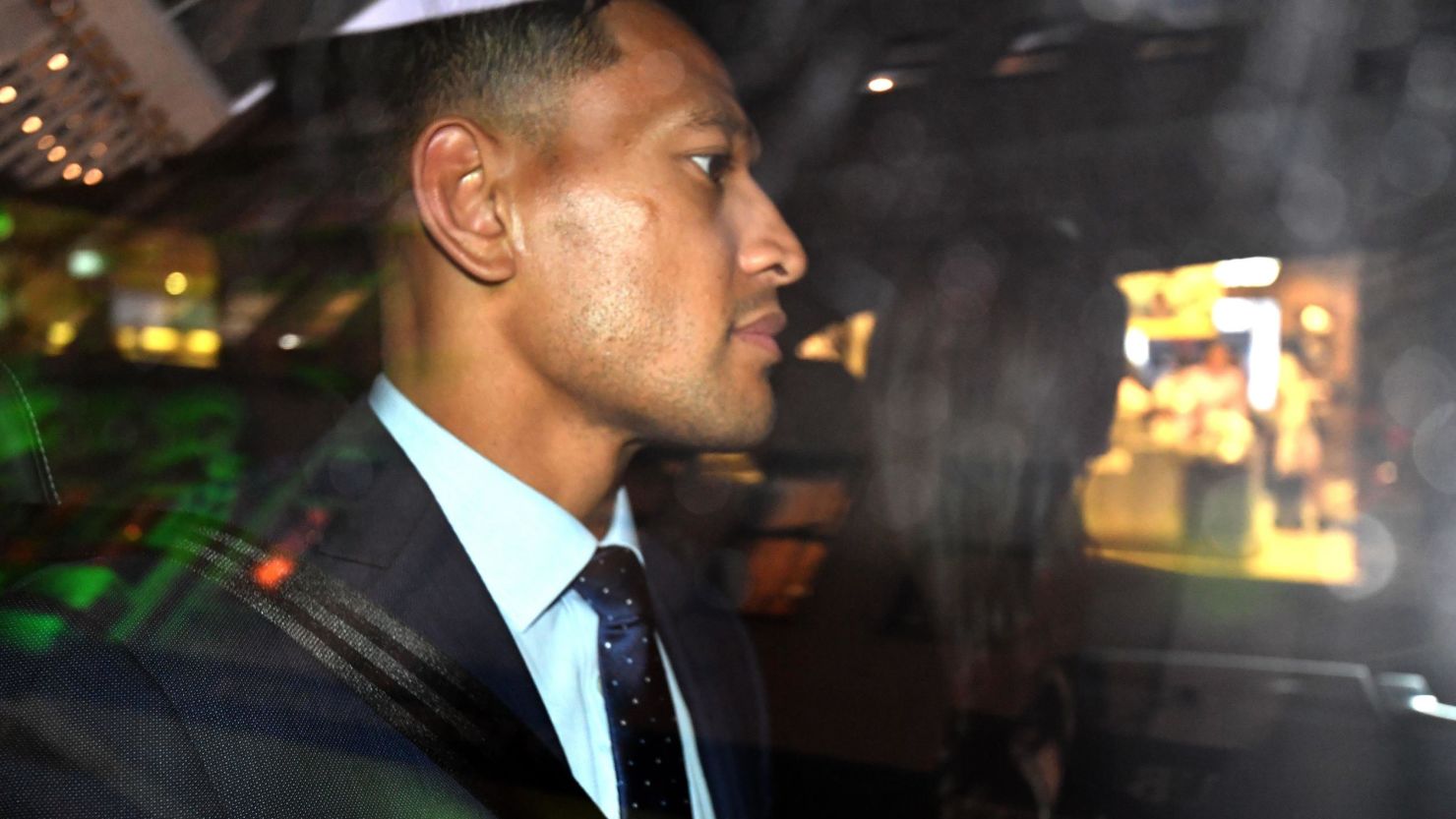 Folau leaves his hearing in Sydney.