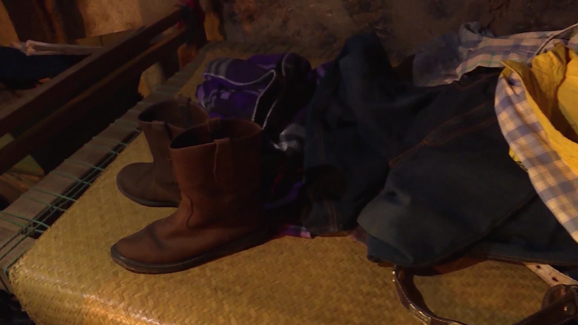 The teen's boots are still sitting on the bed where he left them before he set out in early April.