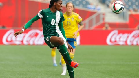 This month Oshoala became the first African to compete in the Women's Champions League.  