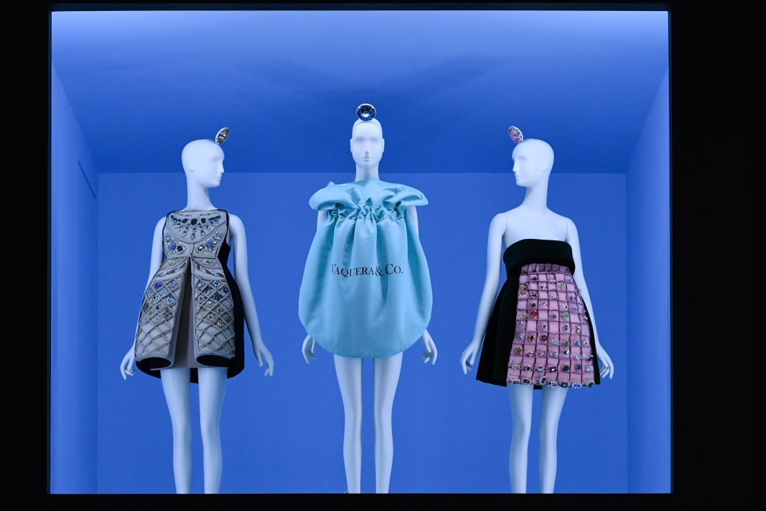 Outfits on display at the Costume Institute.