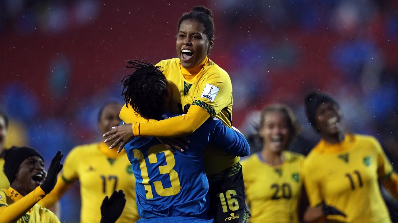 Bond-Flasza and McClure revel in victory.