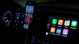 Apple's CarPlay integrated in a Hyundai, in September 2018. | usage worldwide Photo by: Frank Duenzl/picture-alliance/dpa/AP Images