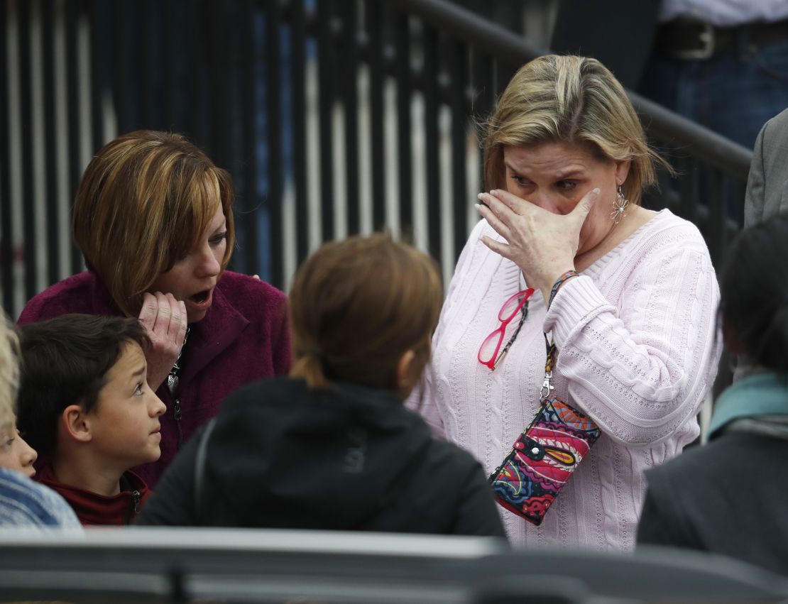 Parents waited for their children Tuesday at a recreation center in Highlands Ranch.
