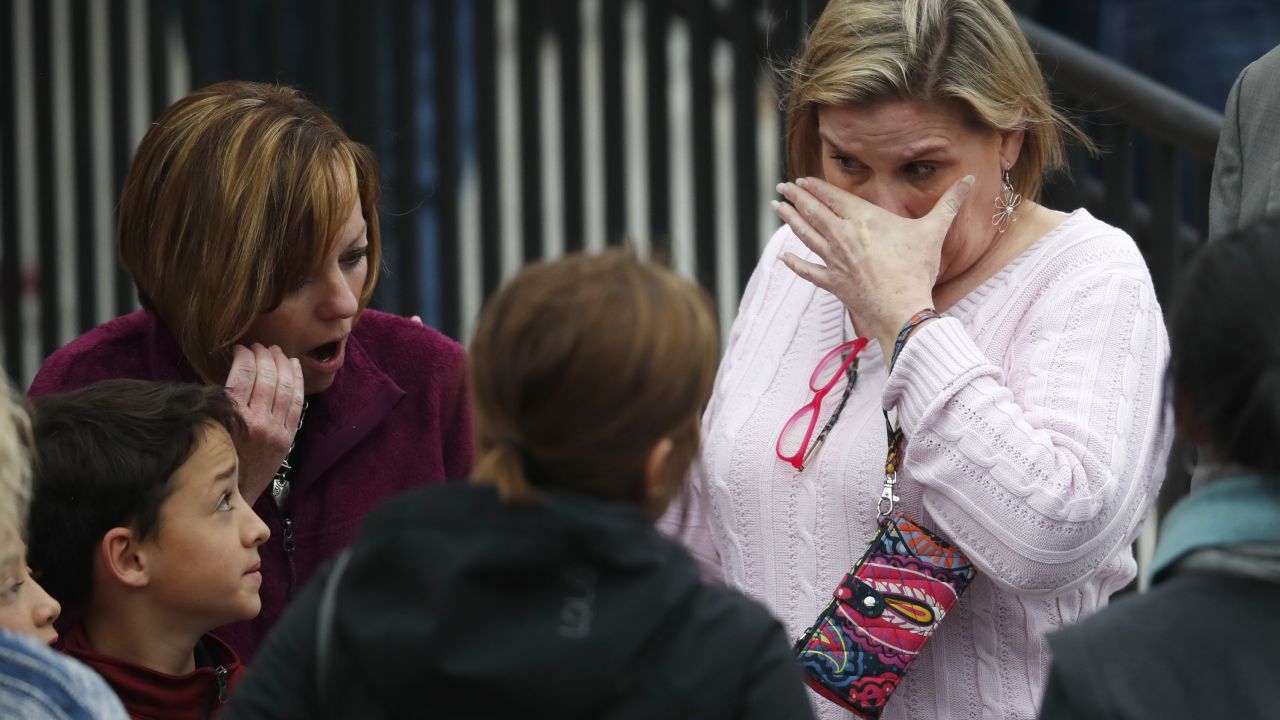 Parents waited for their children Tuesday at a recreation center in Highlands Ranch.