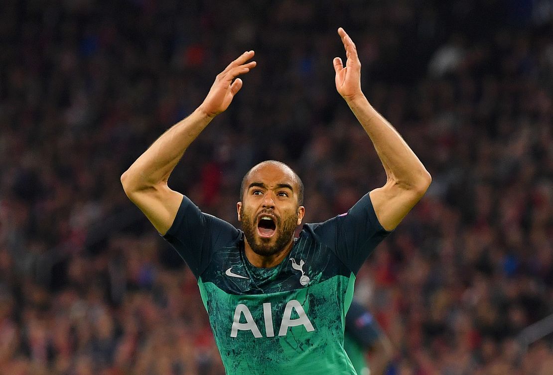 Lucas Moura scored a hat-trick in Tottenham's 3-2 semifinal victory at Ajax.