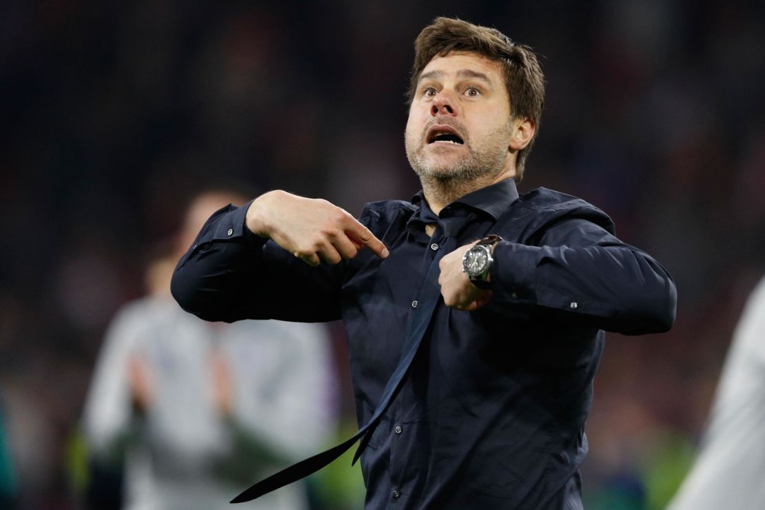 Pochettino was overcome by emotion at the full time whistle.