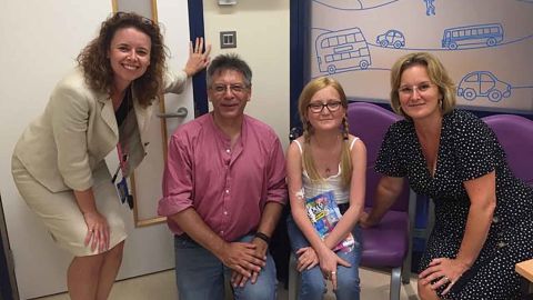 Dr. Helen Spencer, Graham Hatfull, Isabelle and her mother, Jo Carnell-Holdaway.