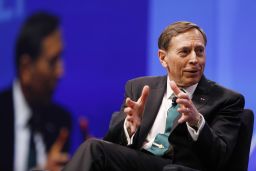 David Petraeus warned that a prolonged trade war could hurt President Donald Trump's ability to run his 2020 reelection campaign on the economy.