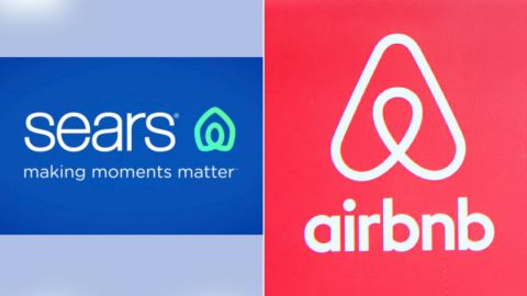 Sears' new logo (left) looks a lot like Airbnb's logo.