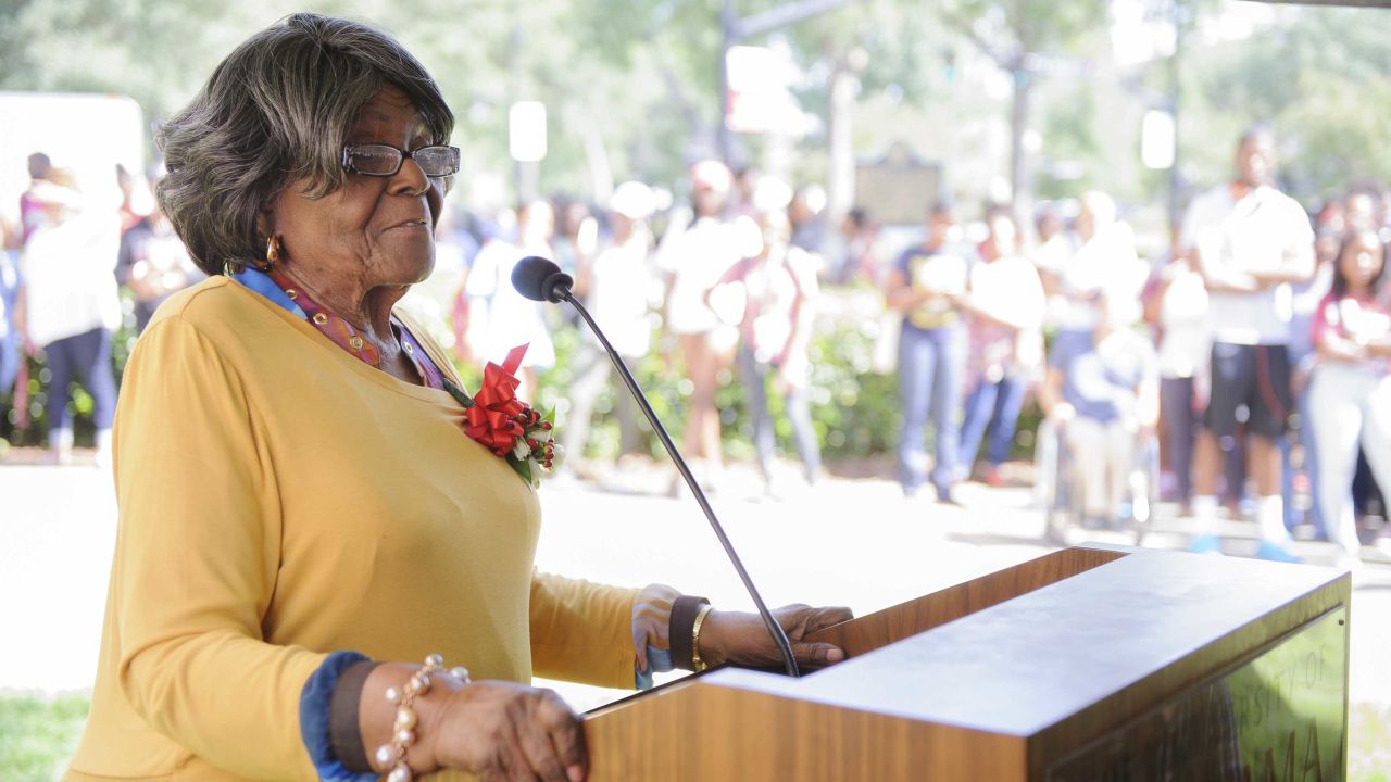 Foster, speaking at the unveiling of a campus historical marker in her honor in 2017