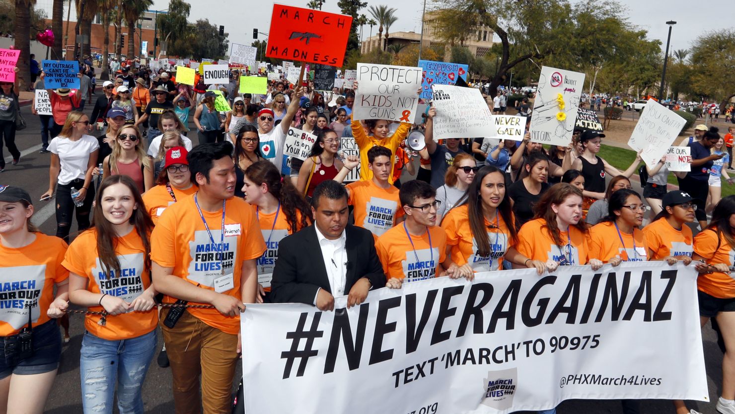 A "March For Our Lives" rally at the state Capitol in Phoenix in March 2018.