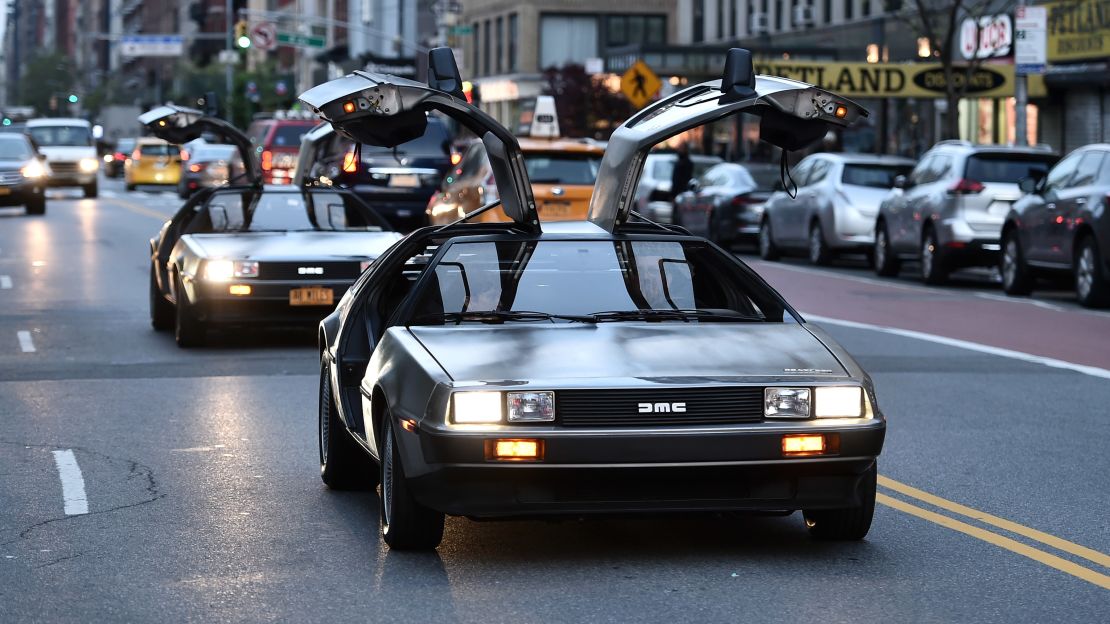 Delorean cars pictured in New York in 2019.