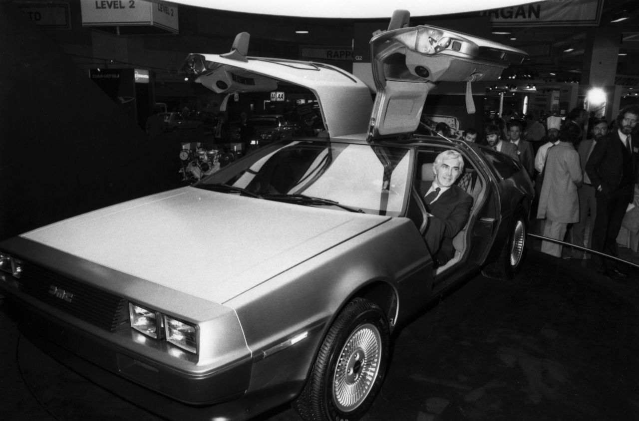 American entrepreneur John DeLorean in one of his cars.