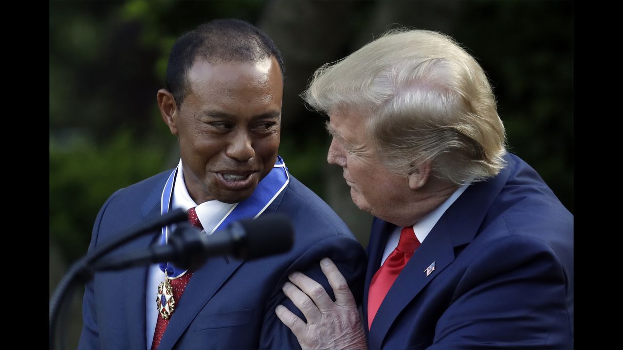 US President Donald Trump awards golfer Tiger Woods <a href="https://www.cnn.com/2019/05/06/politics/tiger-woods-medal-of-freedom-trump/index.html" target="_blank">with the Presidential Medal of Freedom,</a> the nation's highest civilian honor, on Monday, May 6. "Congratulations again on your amazing comeback and your amazing life and for giving sports fans everywhere a lifetime of memories," Trump said. Woods won the Masters in April. It was his 15th major title and his first since 2008.