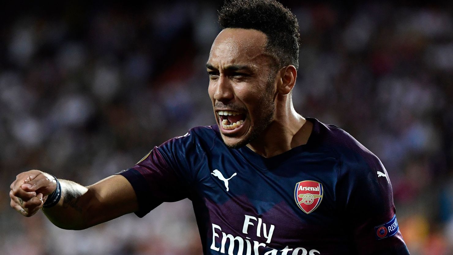 Pierre-Emerick Aubameyang scored a hat-trick as Arsenal claimed victory in Valencia.
