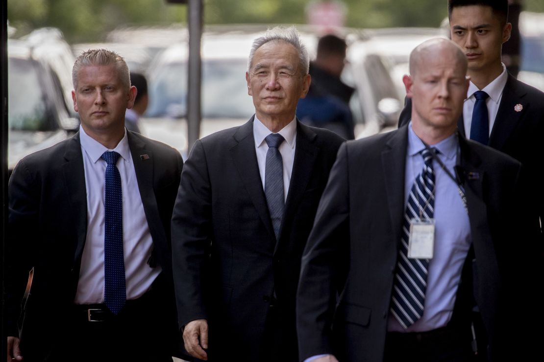 Liu He, China's vice premier, arrives at the Office of the U.S. Trade Representative in Washington on Thursday.