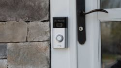 New York, USA - Circa 2018: Ring video doorbell owned by Amazon. manufactures home smart security products allowing homeowners to monitor remotely via smart cell phone app. Illustrative editorial - Image