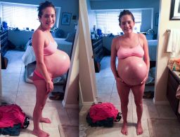 Desiree Fortin's 105-pound body had to stretch as her three babies grew to 5-pounds each.