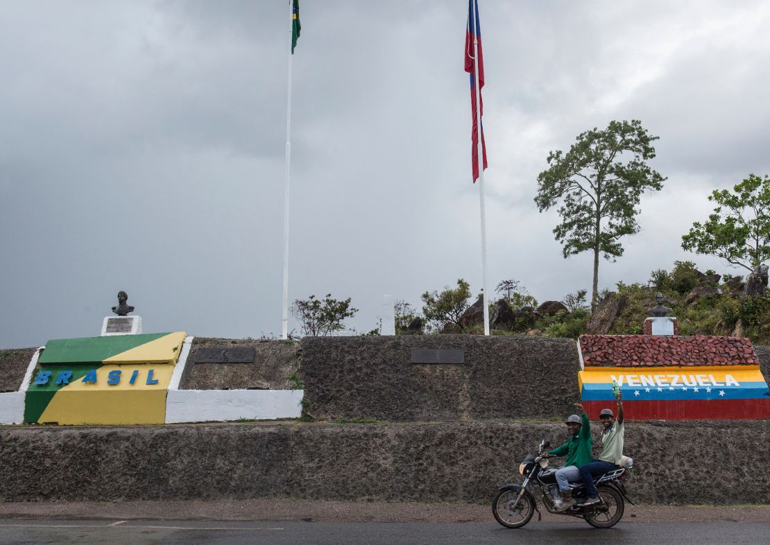 View of the Brazil-Venezuelan border crossing in Pacaraima, Roraima state on May 10.