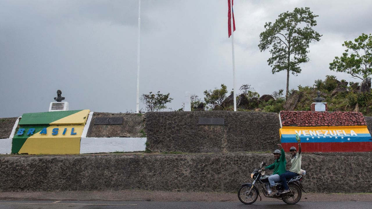 View of the Brazil-Venezuelan border crossing in Pacaraima, Roraima state on May 10.