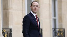 PARIS, FRANCE - MAY 10: Facebook CEO Mark Zuckerberg leave the Elysée Palace after a meeting with French President Emmanuel Macron at Elysee Palace on May 10, 2019 in Paris, France. President Macron and Zuckerberg will talk about cracking down the spread of misinformation and hate speech. (Photo by Antoine Gyori/Corbis via Getty Images)