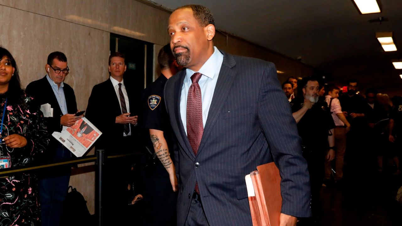 Harvard law professor Ronald Sullivan Jr. enters court for an April hearing in the Harvey Weinstein case.