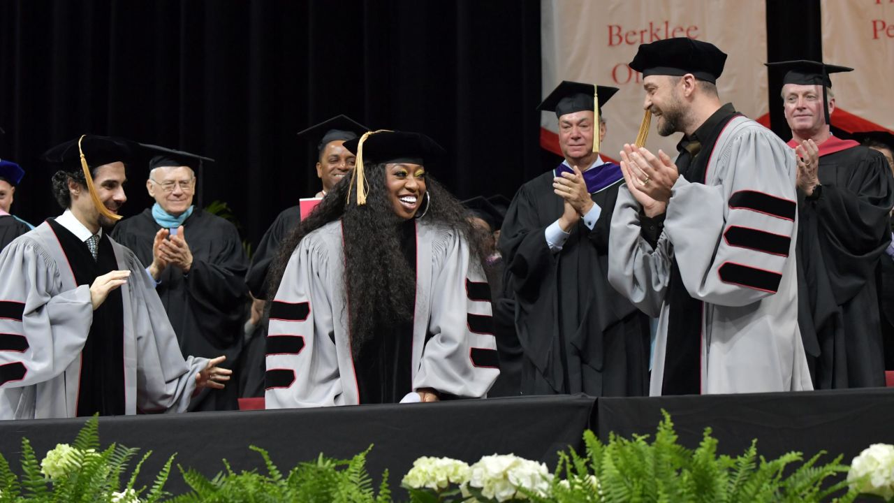 Alex Lacamoire, Missy Elliott and Justin Timberlake were awarded honorary doctorates on Saturday  from Berklee College of Music.
