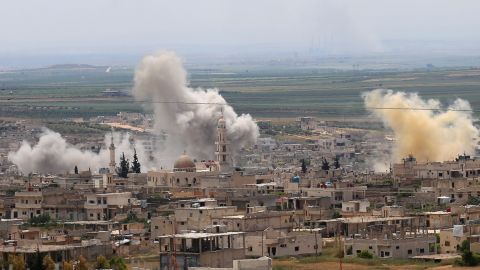 Syrian government forces carried out shelling on the town of Khan Sheikhun in the southern countryside of the rebel-held Idlib province Saturday.