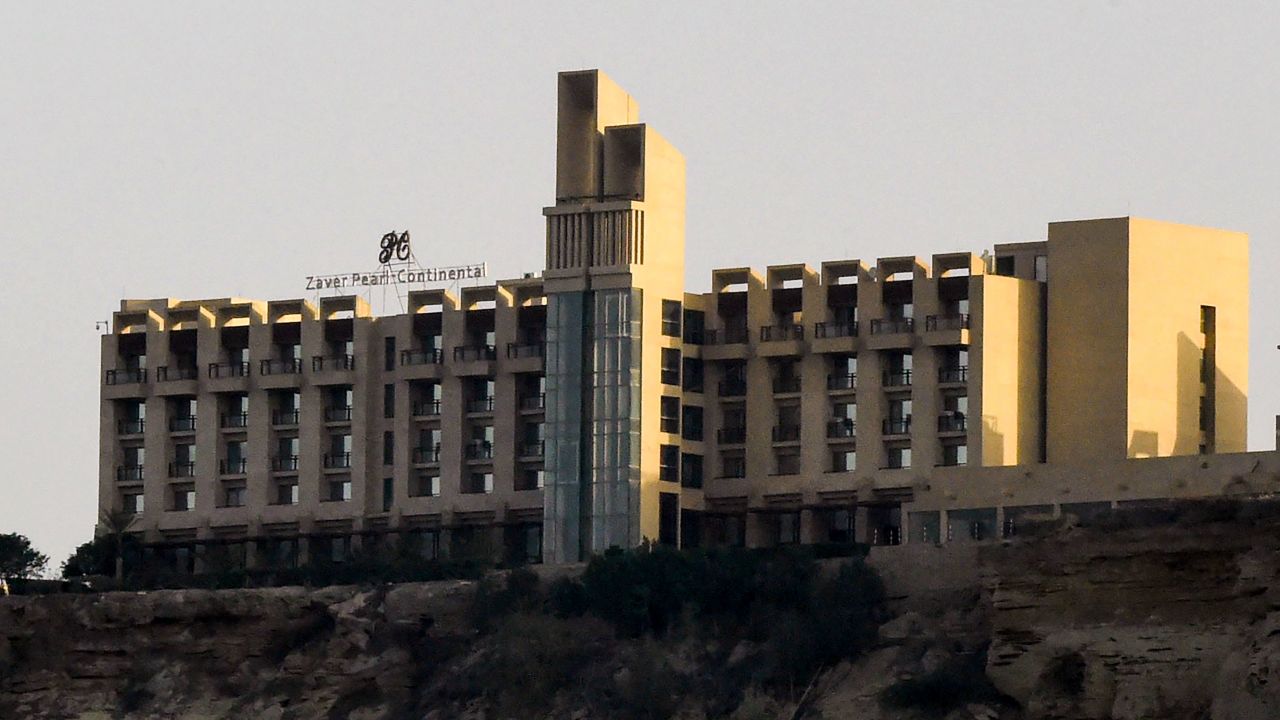 The five-star Pearl Continental hotel in Gwadar, a southwestern Pakistani city, where gunmen launched an attack Saturday.