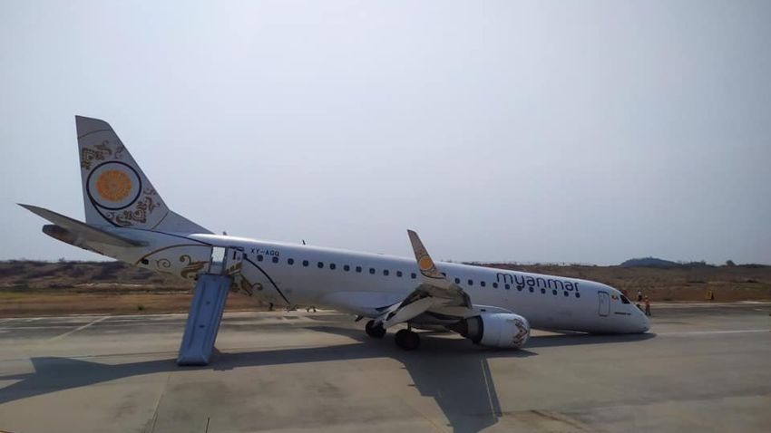 Myanmar National Airlines made an emergency landing on its nose after its gear failure, according to a statement released on its facebook page.