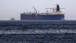 A picture taken on May 13, 2019, shows the crude oil tanker, Amjad, which was one of two reported tankers that were damaged  in mysterious "sabotage attacks", off the coast of the Gulf emirate of Fujairah. - Saudi Arabia said two of its oil tankers were damaged in mysterious "sabotage attacks" in the Gulf as tensions soared in a region already shaken by a standoff between the United States and Iran. (Photo by KARIM SAHIB / AFP)        (Photo credit should read KARIM SAHIB/AFP/Getty Images)