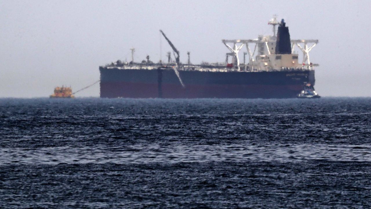 The crude oil tanker Amjad  was damaged in attacks near  Fujairah in May. 