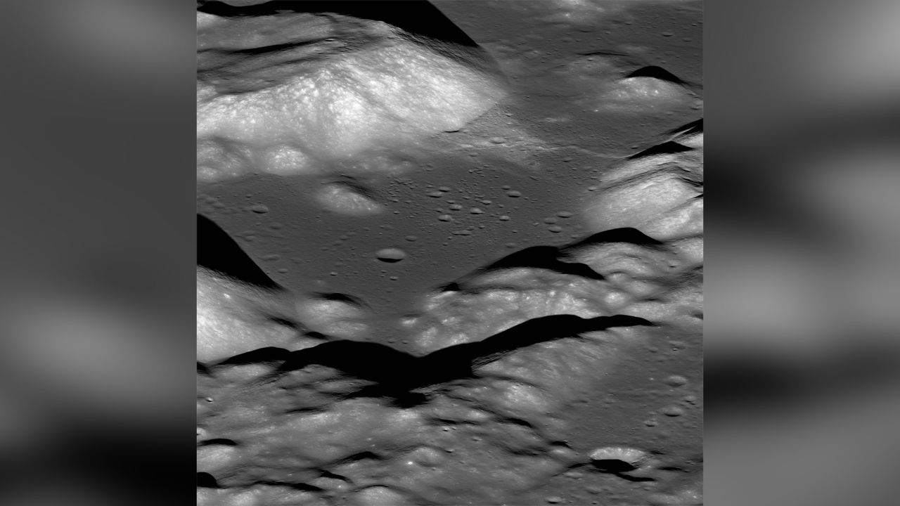 This is a view of the Taurus-Littrow valley and its cliffs, explored by Apollo 17 astronauts.