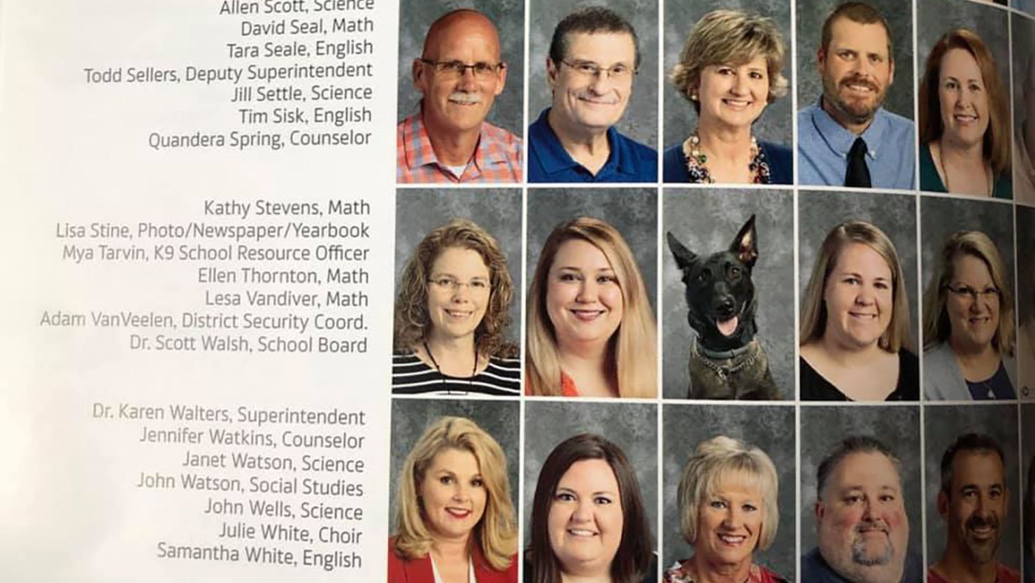Quick quiz! Try to find Mya, the K9 school resource officer at Bryant High School, in the photo 