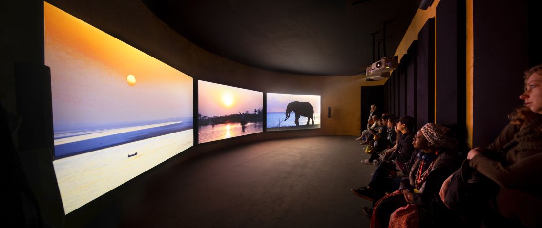 John Akomfrah's work at the Ghana Pavilion, curated by Nana Oforiatta Ayim and designed by David Adjaye, at the 58th Venice Biennale.