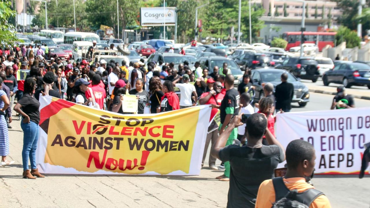Women during a protest against the raids in Abuja on May 10.