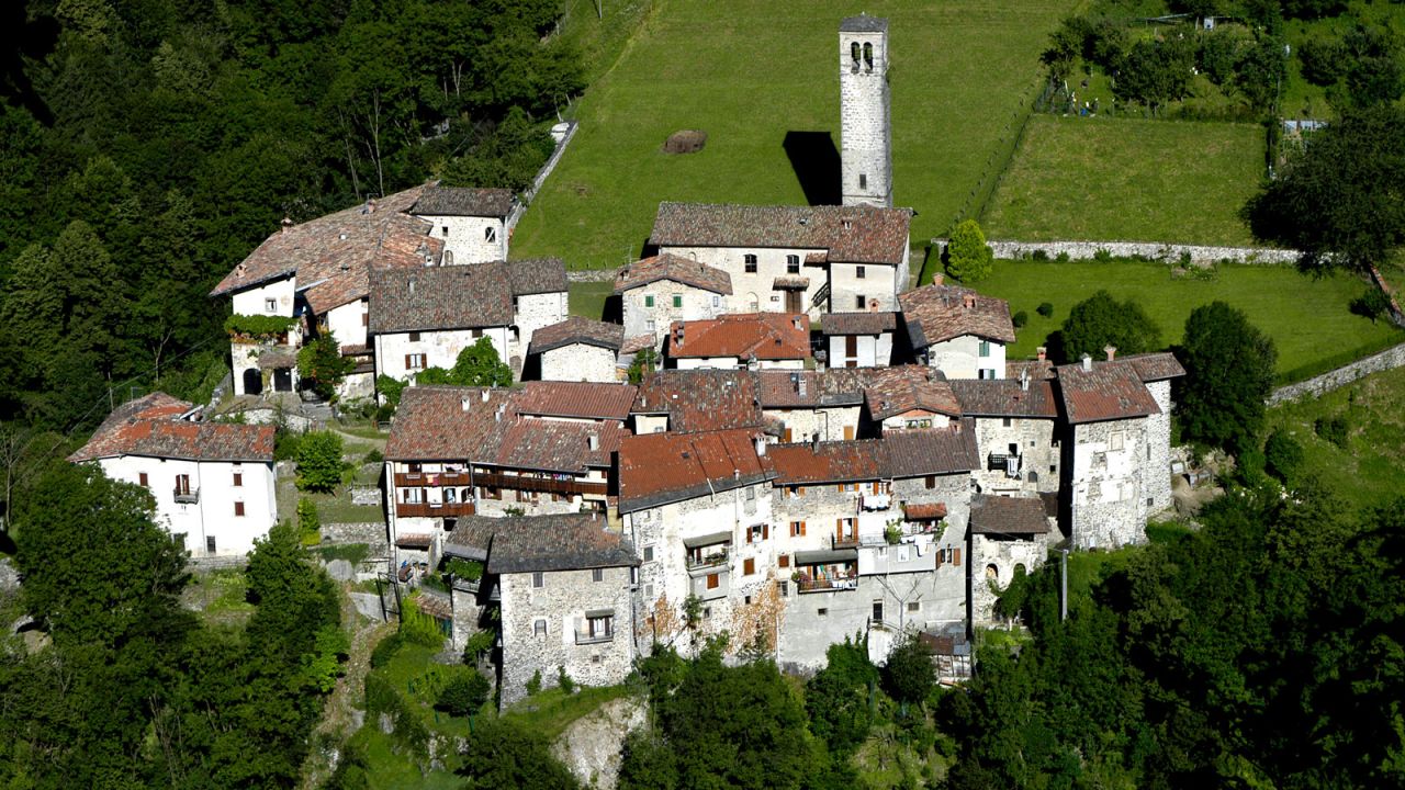 <strong>Cornello dei Tasso:</strong> This fairytale medieval hamlet near Bergamo, Lombardy has no  roads, just cobbled alleys and narrow arches.