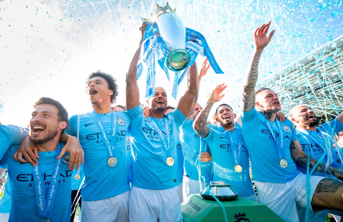 Manchester City celebrated retaining the English Premier League this season. 