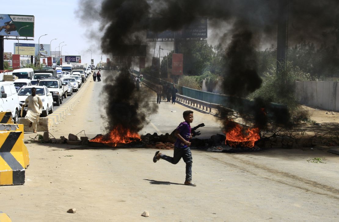 Angry demonstrators blocked a major avenue along the Nile river