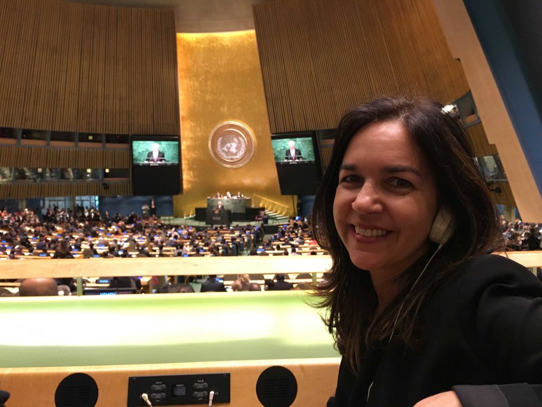 Lisa Singh at the UN General Assembly while an Observer for the Australian Parliament at the UN in 2016.