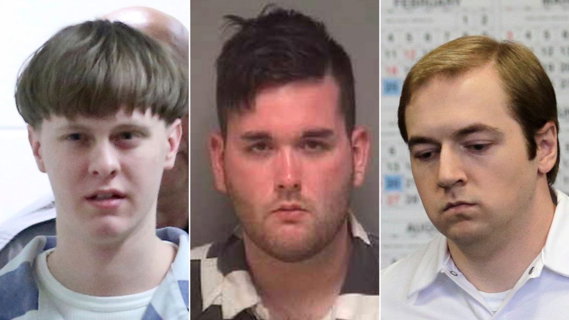 Dylann Roof, left, and James Fields, center, were not charged with terrorism. James Jackson, right, was under New York state law. 