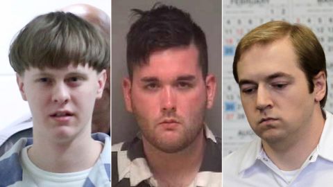 Dylann Roof, left, and James Fields, center, were not charged with terrorism. James Jackson, right, was under New York state law. 