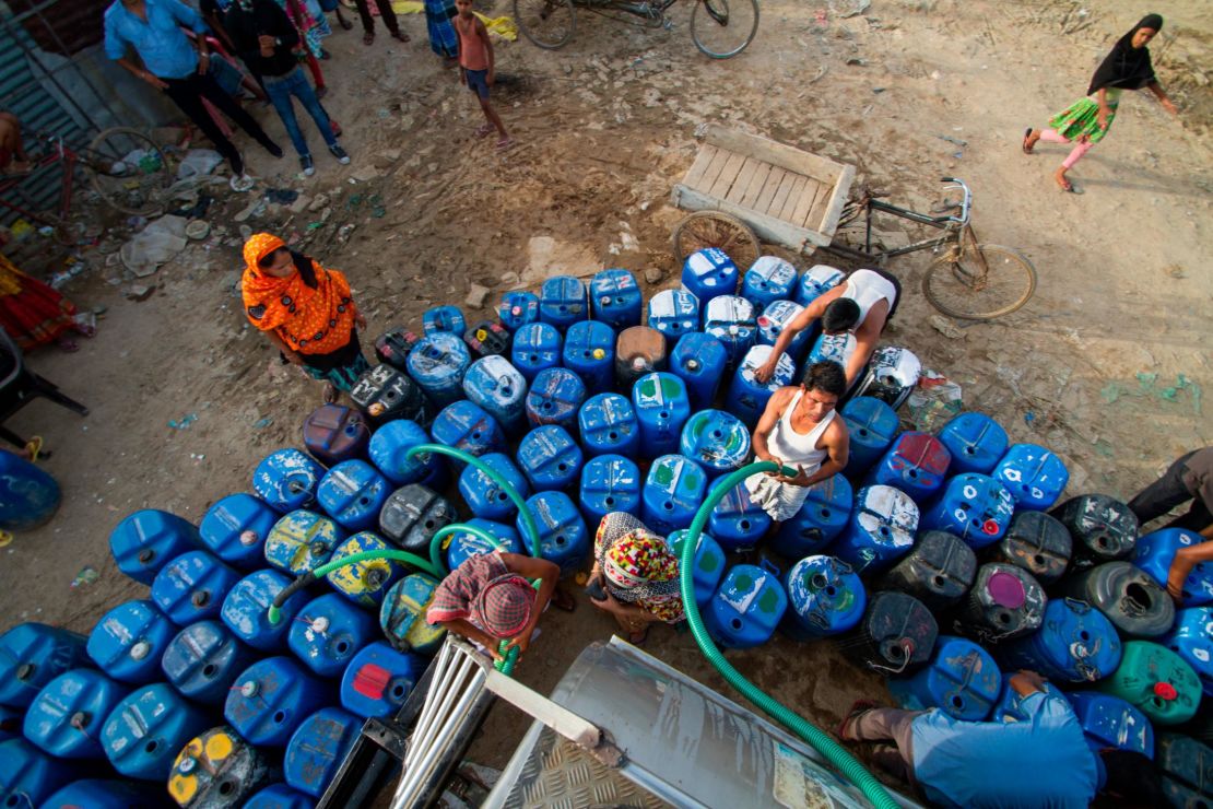 Families must stretch out their allotted water for 10 days. The supply often doesn't last.