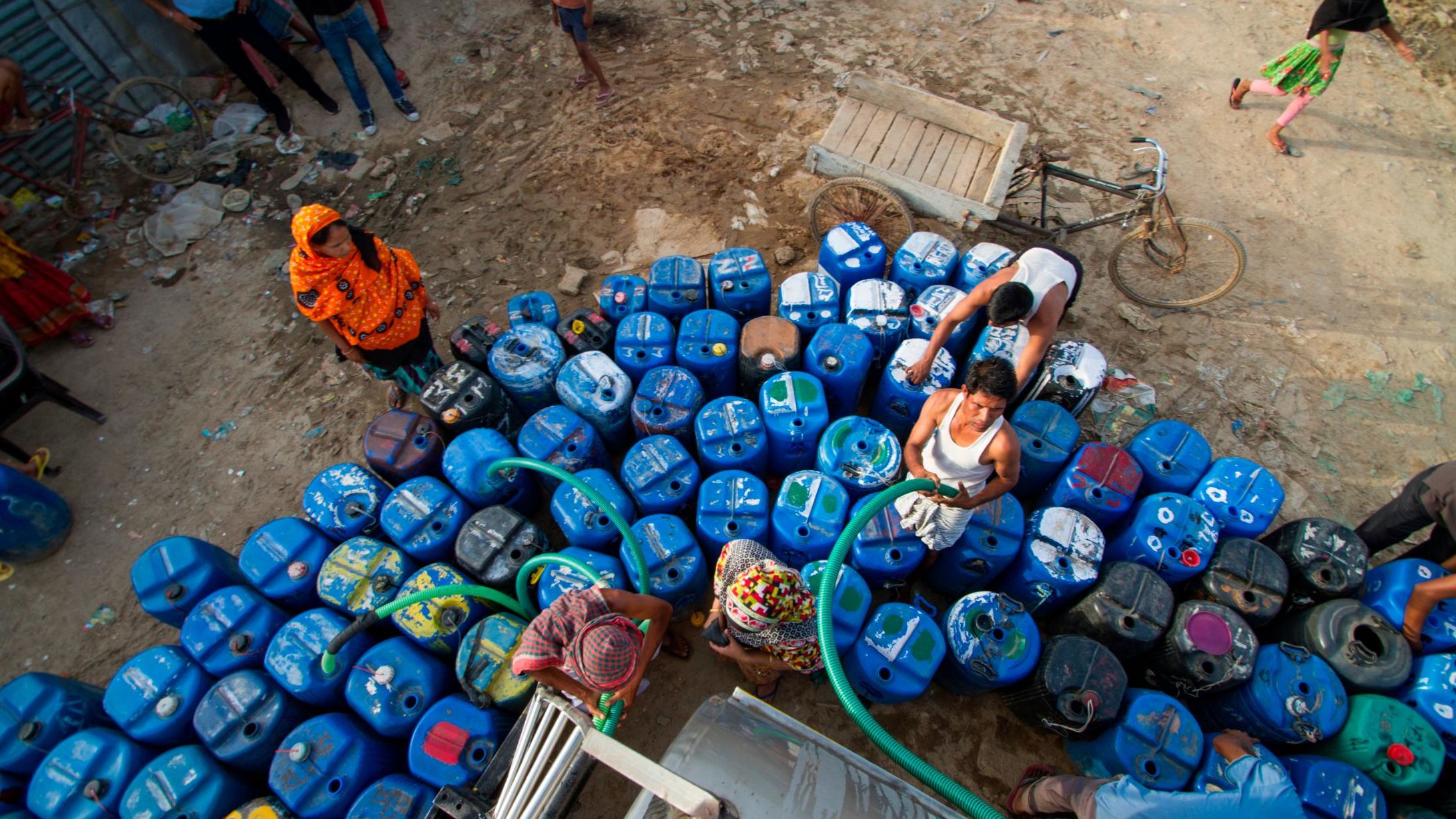 Families must stretch out their allotted water for 10 days. The supply often doesn't last.