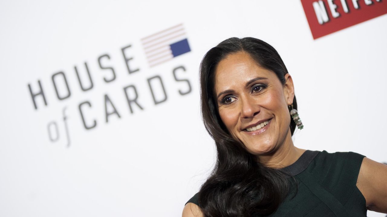 WASHINGTON, DC - JANUARY 29: Sakina Jaffrey poses on the red carpet during the Netflix's "House Of Cards" Washington DC Screening at NEWSEUM on January 29, 2013 in Washington, DC. (Photo by Kris Connor/Getty Images)