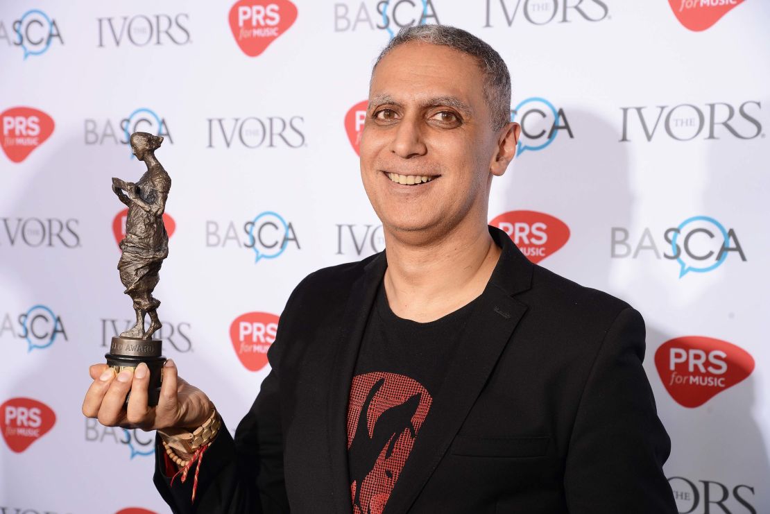Nitin Sawhney wins the Lifetime Achievement award at the Ivor Novello Awards at Grosvenor House on May 18, 2017 in London, England.