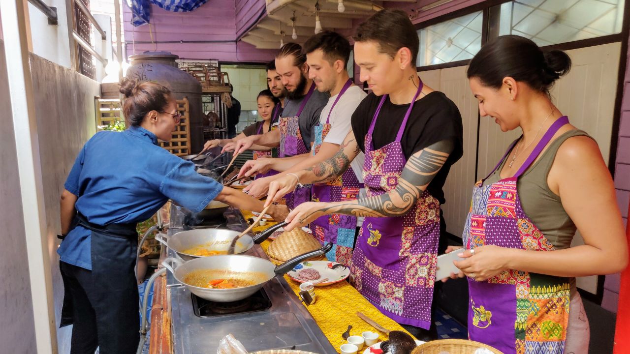 Sizzle and spice as the class learns to cook Massaman curry.
