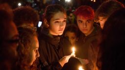 Mourners gather for a vigil after the mass shooting at the Tree of Life Synagogue in Pittsburgh.